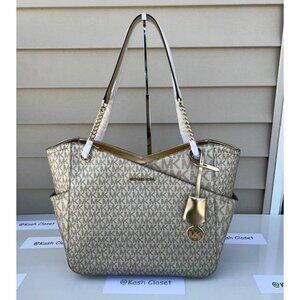 Michael Kors purse large Jet set xchain shoulder bag pale gold